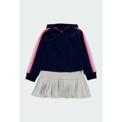 Vestido punto plisado de niña Boboli