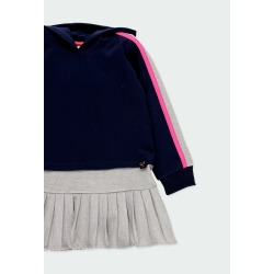 Vestido punto plisado de niña Boboli