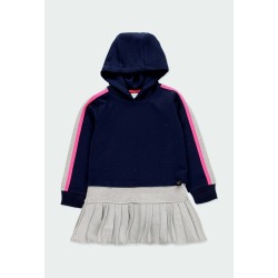 Vestido punto plisado de niña Boboli