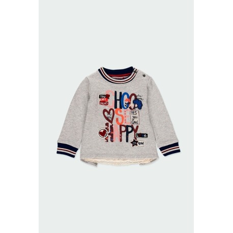 Sudadera felpa con guipur bebé niña Boboli