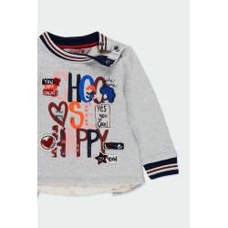 Sudadera felpa con guipur bebé niña Boboli