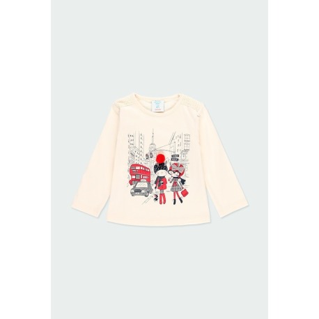 Camiseta punto con tul de bebé niña Boboli