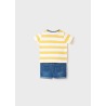 Conjunto pantalón corto tejano bebe niño Mayoral