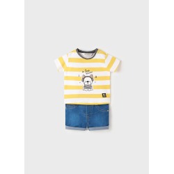 Conjunto pantalón corto tejano bebe niño Mayoral