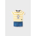 Conjunto pantalón corto tejano bebe niño Mayoral
