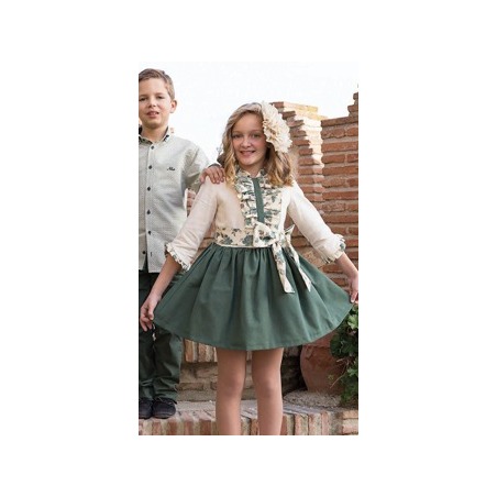 Vestido M/L chorrera delante
