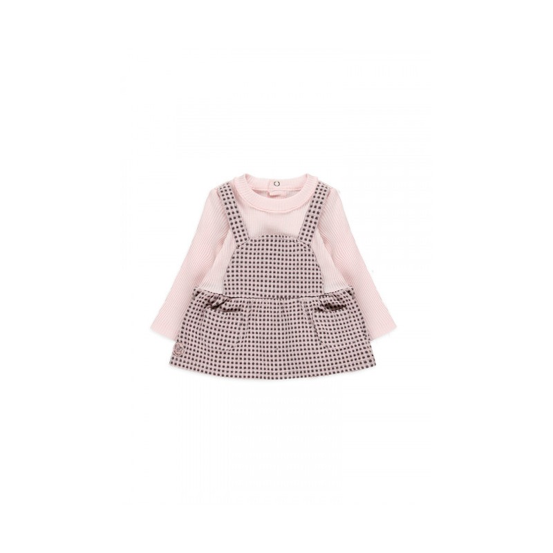 Vestido punto cuadros vichy bebé niña Boboli