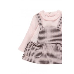 Vestido punto cuadros vichy bebé niña Boboli
