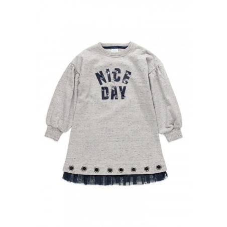 Vestido felpa con tul de niña Boboli