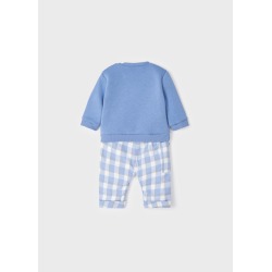 Conjunto con pantalón de cuadros para recién nacido