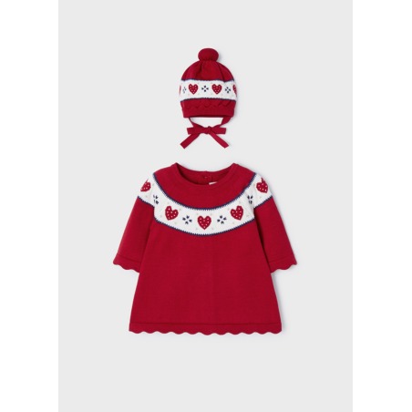 Vestido de tricot con gorro bebe ECOFRIENDS Mayoral