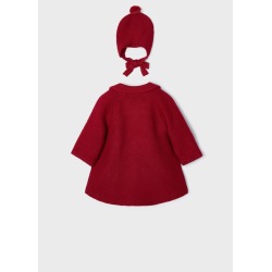 Abrigo de tricot con gorro bebe niña Mayoral