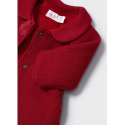 Abrigo de tricot con gorro bebe niña Mayoral