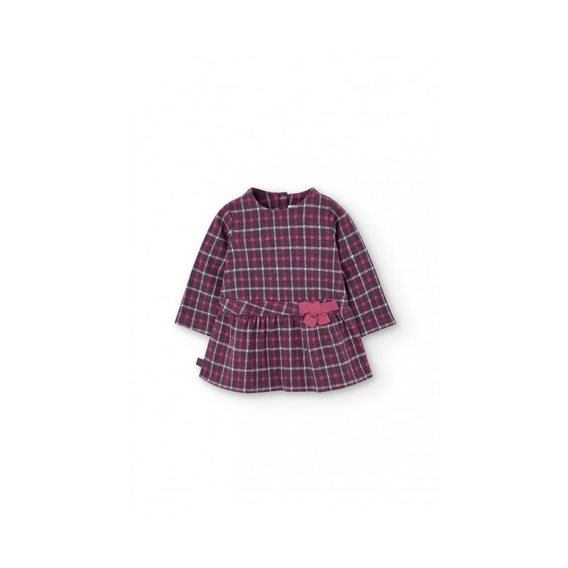 Vestido punto cuadros niña Boboli