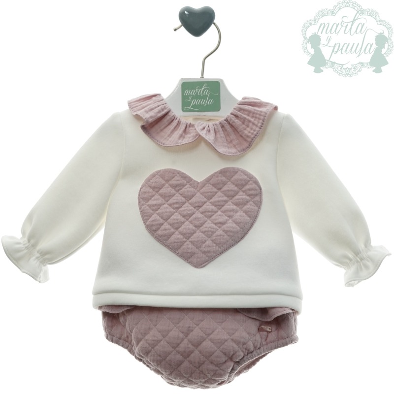 Conjunto corazón bebe niña Marta y Paula