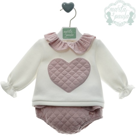 Conjunto corazón bebe niña Marta y Paula