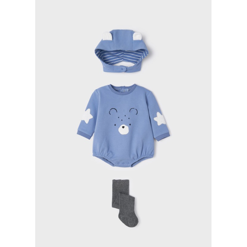 Conjunto pelele con gorro y leotardo bebe niño Mayoral