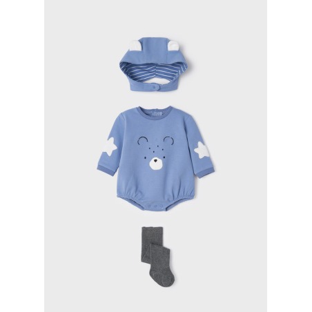 Conjunto pelele con gorro y leotardo bebe niño Mayoral