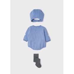 Conjunto pelele con gorro y leotardo bebe niño Mayoral