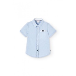 Camisa fil a fil manga corta de niño Boboli