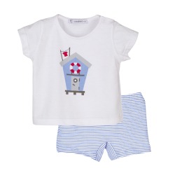 Conjunto Baño Marinero bebe niño Calamaro