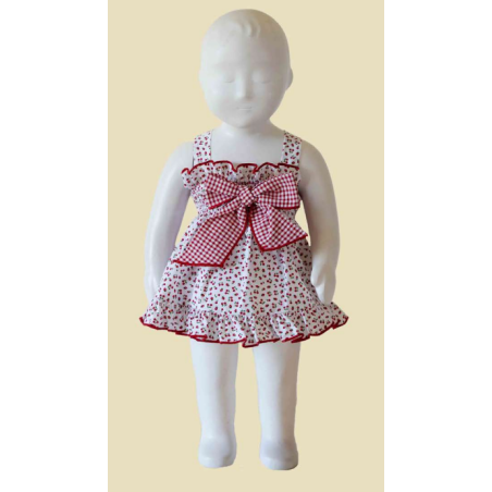 Vestido bebe con braguita estampado cerezas Anacastel