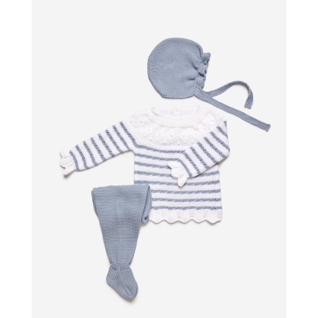 Conjunto bebe 3 piezas rayado Juliana