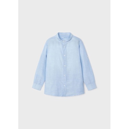 Camisa manga larga con cuello mao en lino niño Mayoral