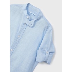 Camisa manga larga con cuello mao en lino niño Mayoral