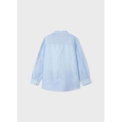 Camisa manga larga con cuello mao en lino niño Mayoral