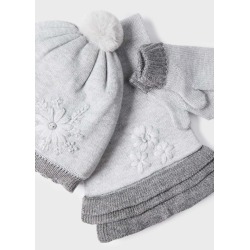 Conjunto gorro y bufanda con flor para bebé Mayoral