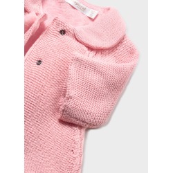 Abrigo de tricot con gorro bebe niña Mayoral