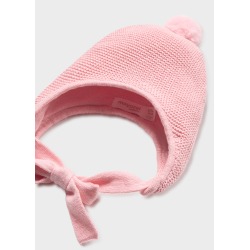 Abrigo de tricot con gorro bebe niña Mayoral