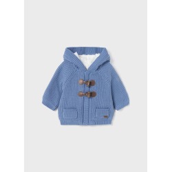 Chaqueta de tricotosa con capucha bebe Mayoral