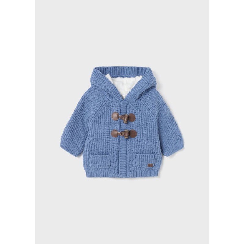 Chaqueta de tricotosa con capucha bebe Mayoral