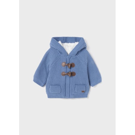 Chaqueta de tricotosa con capucha bebe Mayoral