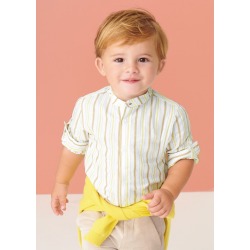 Camisa manga larga rayas con lino bebé Mayoral