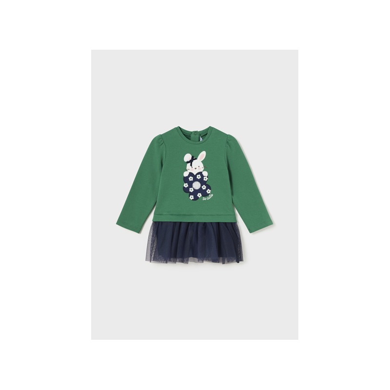 Vestido combinado tul bebe niña