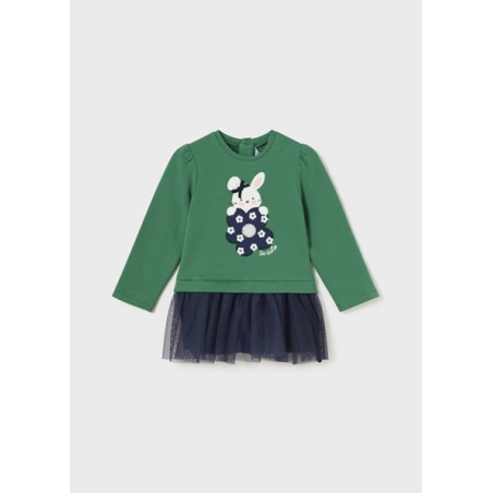 Vestido combinado tul bebe niña
