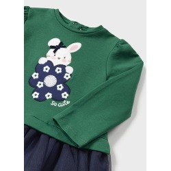 Vestido combinado tul bebe niña
