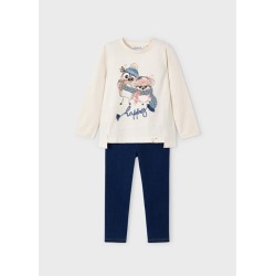 Conjunto leggings knit denim niña mayoral