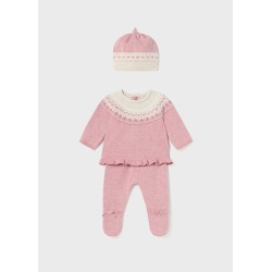 Conjunto polaina tricot y gorro bebe niña Mayoral