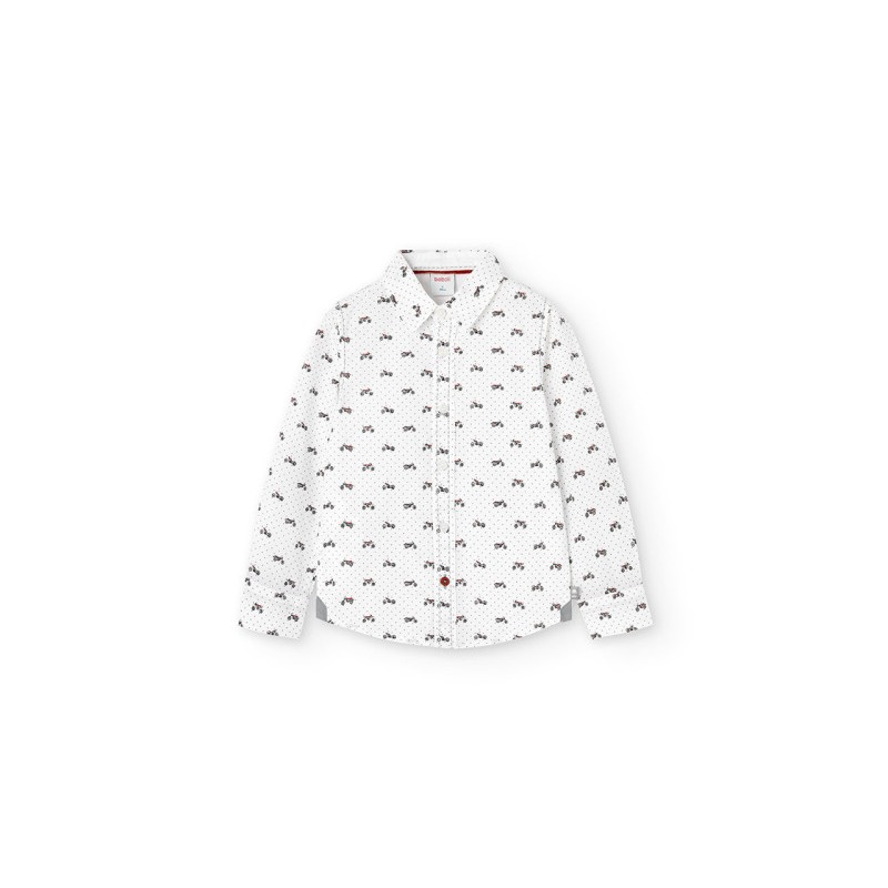 Camisa popelín "motos" de niño Boboli