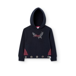 Sudadera felpa combinada de niña Boboli