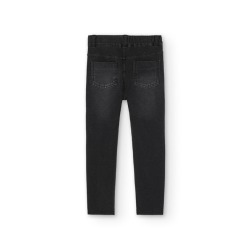 Pantalón felpa denim de niña Boboli