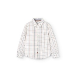 Camisa popelín cuadros de niño boboli