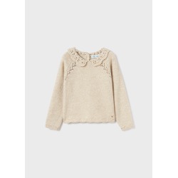 Jersey cuello crochet niña...