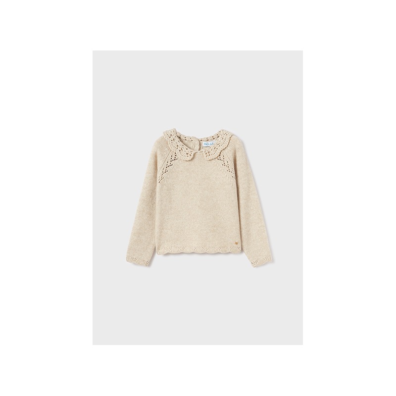 Jersey cuello crochet niña Abel&Lula