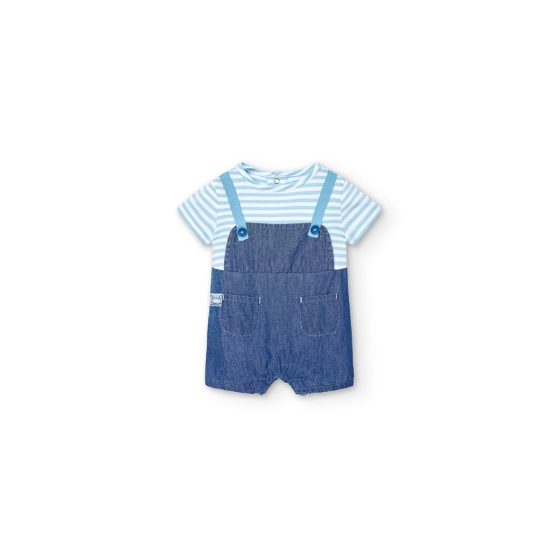 Pelele punto combinado bebé niño Boboli