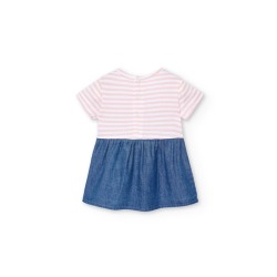 Vestido denim combinado bebé Boboli